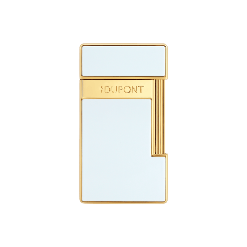 S.T. Dupont, Feuerzeug, Slimmy, Weiss-Lack und Gold