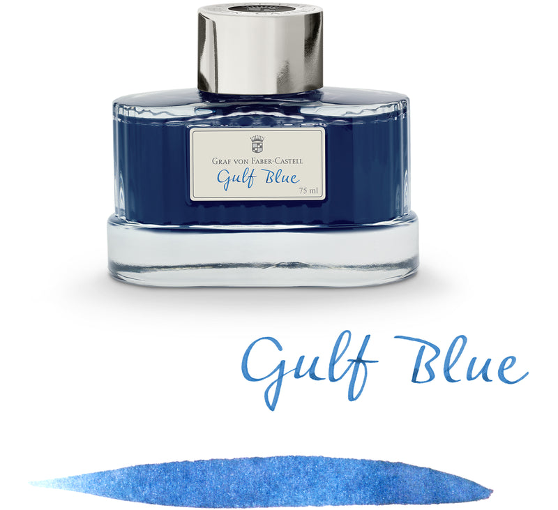 Graf von Faber-Castell, Tintenglas Gulf Blue 75ml, Blau