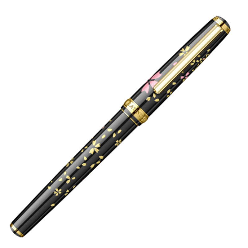 Platinum, Vicoh Kanazawa, Gold Leaf, Swirling Petals of Cherry Blossom, Füller "M" mit 18 Karat Goldfeder