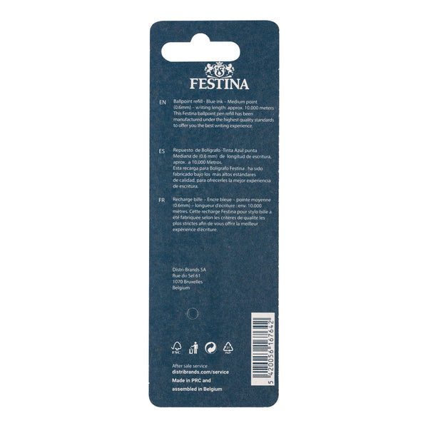 Festina, 2 x Kugelschreibermine, blau