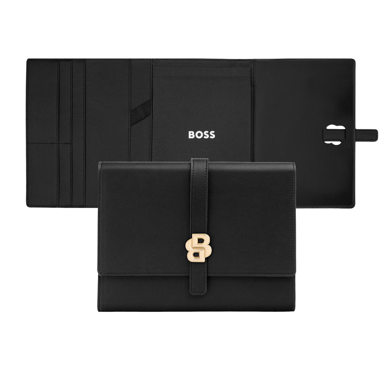 HUGO BOSS, Schreibset, Double B, schwarz / gold