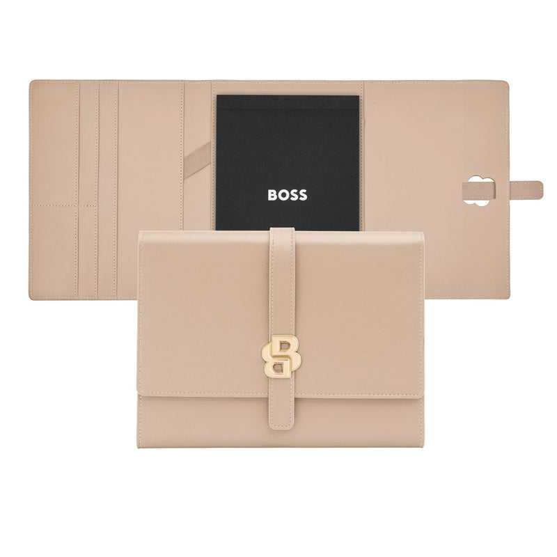 HUGO BOSS, Schreibseite, Double B, nude / gold
