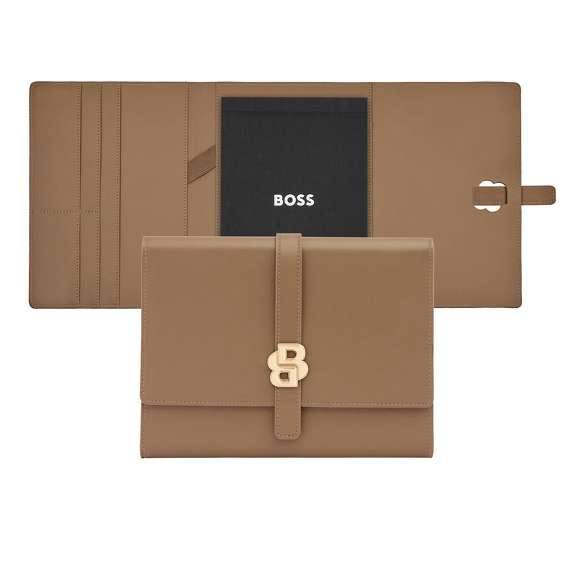 HUGO BOSS, Schreibset, Double B, camel / gold