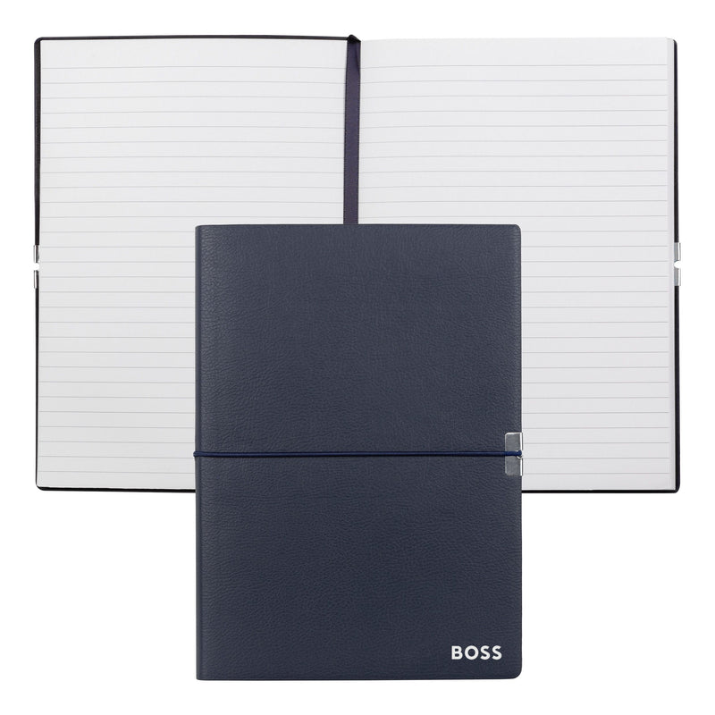 HUGO BOSS Kugelschreiber, A5 Notizbuch Gear A5, blau