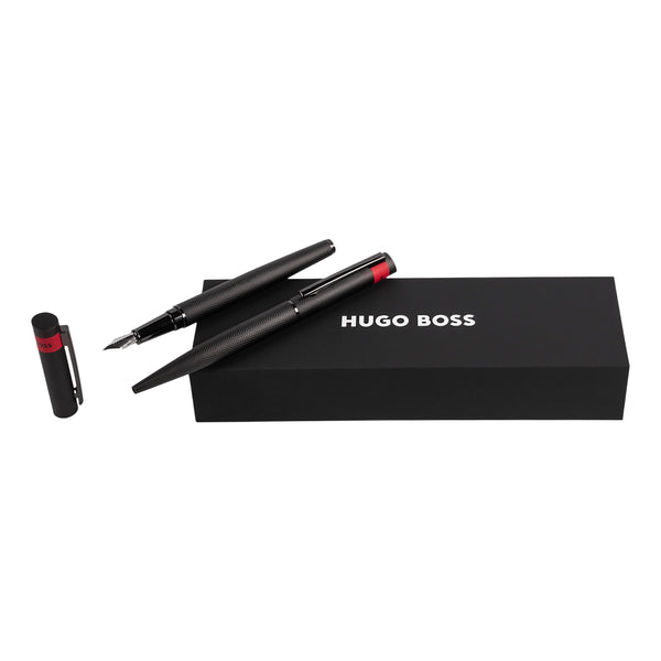 HUGO BOSS,SET Füller + Kugelschreiber Loop Diamond, schwarz