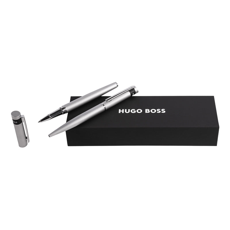 HUGO BOSS, SET Kugelschreiber + Tintenroller Loop Diamond, chrom