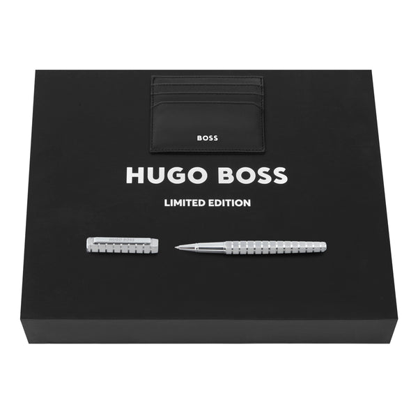 HUGO BOSS, Tintenroller inkl. Lederetui, Nexus Chrome