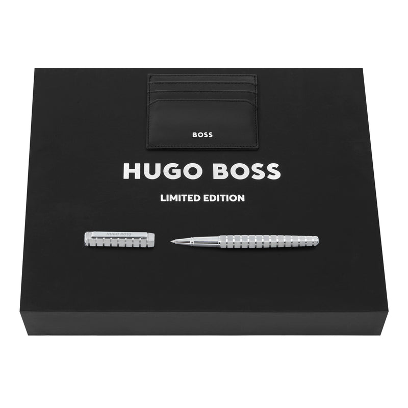 HUGO BOSS, Tintenroller inkl. Lederetui, Nexus Chrome