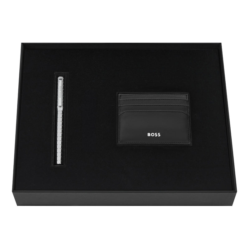 HUGO BOSS, Tintenroller inkl. Lederetui, Nexus Chrome