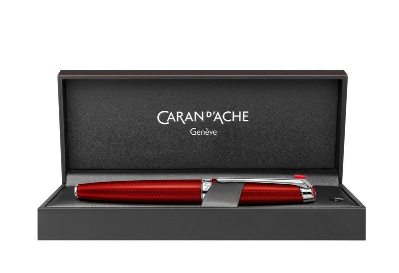 Caran d'Ache, Füller, Léman, ROUGE CARMIN, versilbert