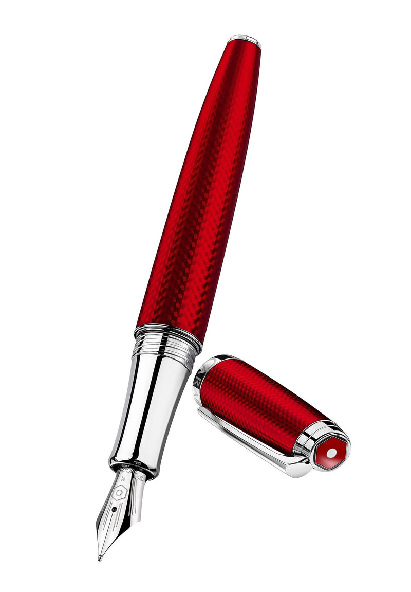 Caran d'Ache, Füller, Léman, ROUGE CARMIN, versilbert