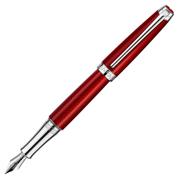 Caran d'Ache, Füller, Léman, ROUGE CARMIN, versilbert