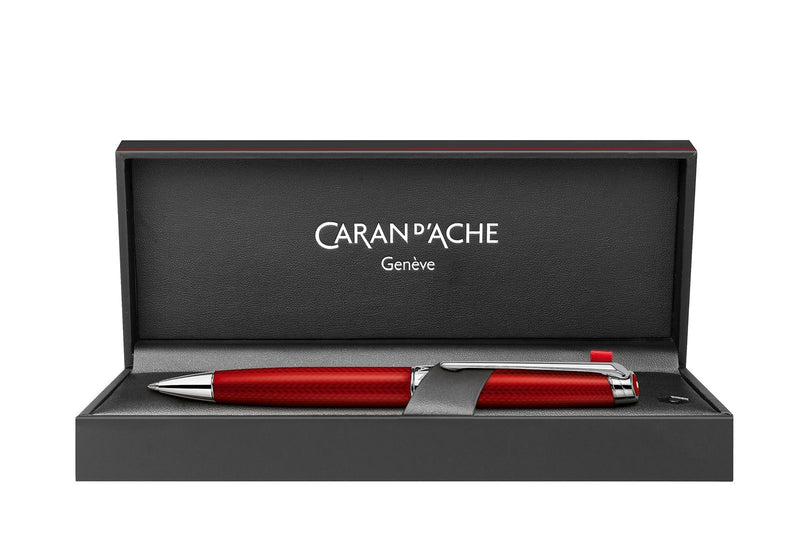 Caran d'Ache, Kugelschreiber, Léman, ROUGE CARMIN, versilbert