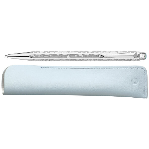 Caran d´Ache, Set Ecridor, Alpine Frost, Kugelschreiber und Lederetui – Sonderedition