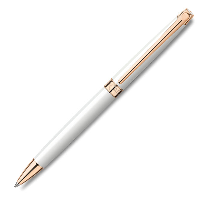 Caran d'Ache, Kugelschreiber, Léman SLIM, Roségold, weiß