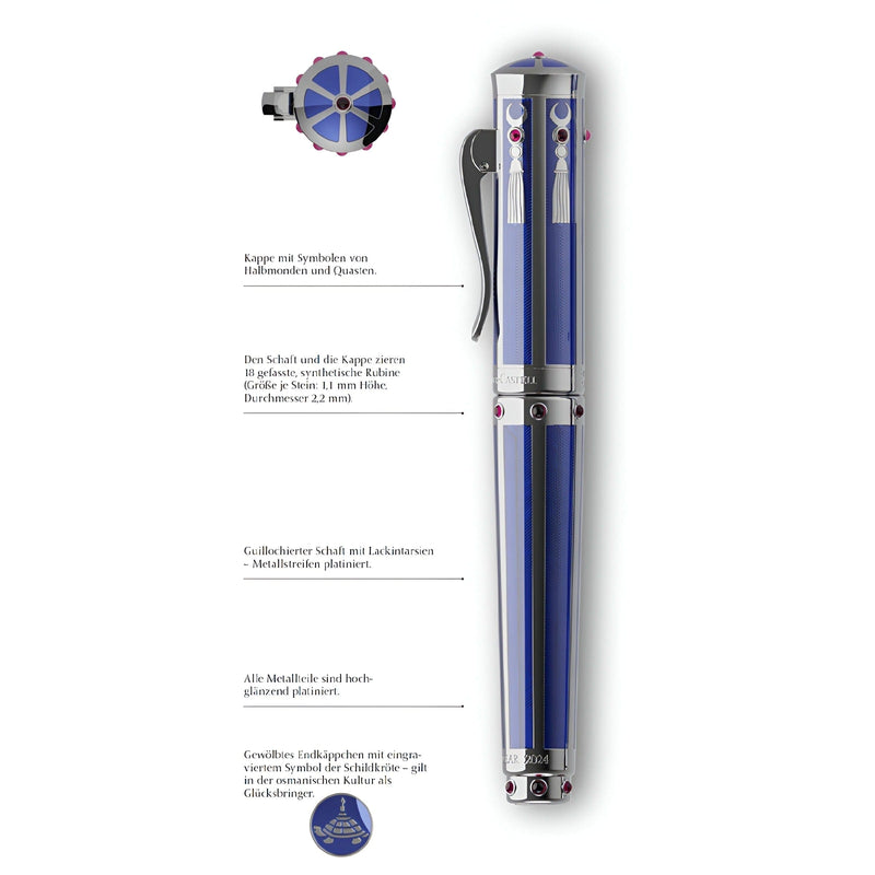 Graf von Faber-Castell, Füller, Pen of the year 2024, Ottomann, Limited Edition, 18KT, Blau