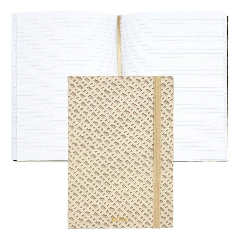 HUGO BOSS Notizbuch Monogram Pastel, A5, Cream