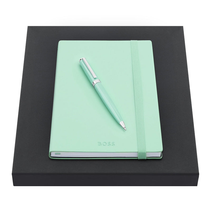 HUGO BOSS Kugelschreiber, A5 Notizbuch Gear A5, light green