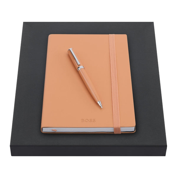 HUGO BOSS Kugelschreiber, A5 Notizbuch Gear A5, light orange