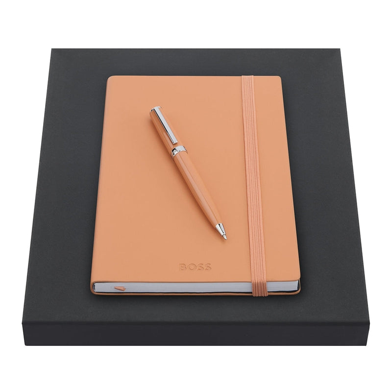 HUGO BOSS Kugelschreiber, A5 Notizbuch Gear A5, light orange