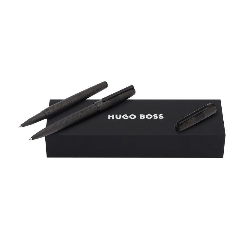 HUGO BOSS Tintenroller, Kugelschreiber Grid schwarz