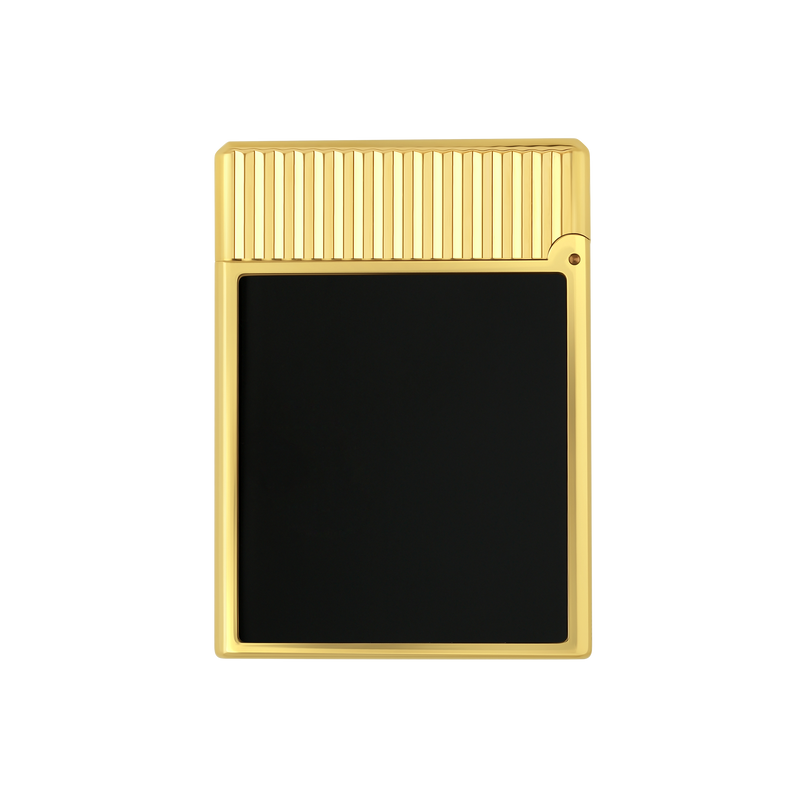 S.T. Dupont, Ligne 1, lackiertes Feuerzeug, Schwarz/Gold