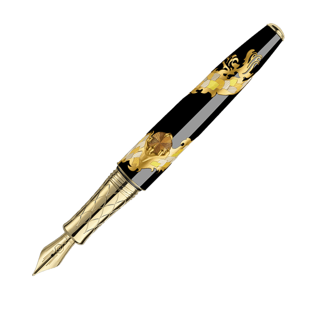 Caran D'Ache Füllhalter Ecridor Chevron, Palladiert – Feder B (breit), 13,5 Cm