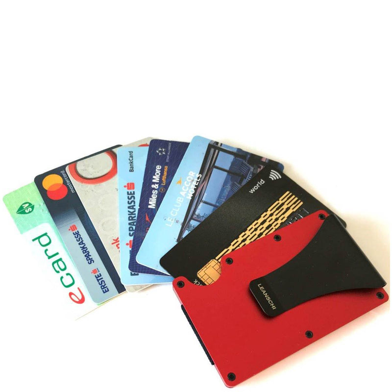 Leanschi, Kreditkartenhalter, Tech-Wallet, rot-3