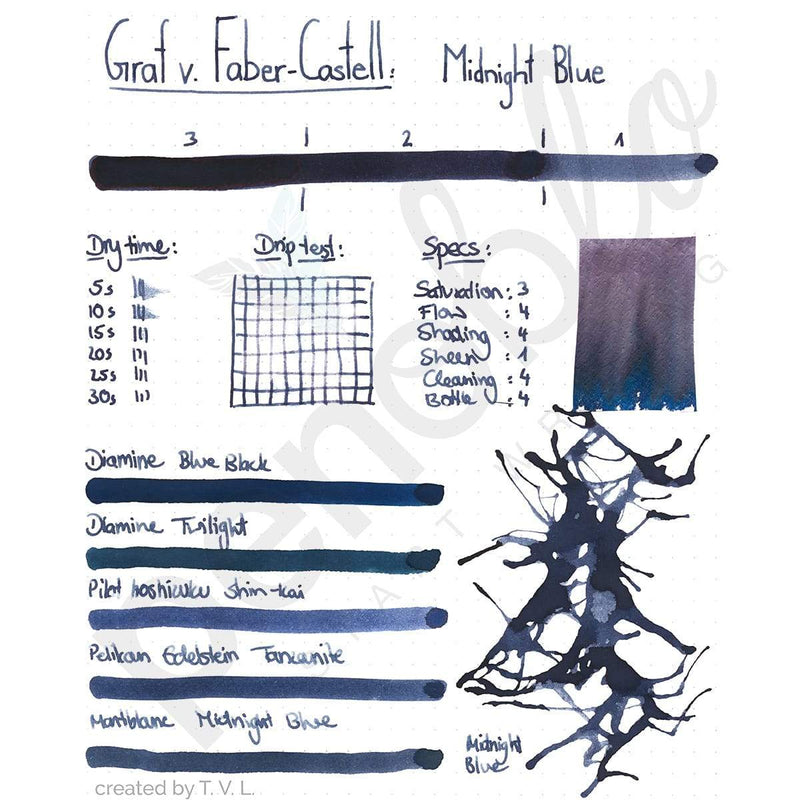 Graf von Faber-Castell, Tintenpatronen, 6x in Faltschachtel, Midnight Blue-2