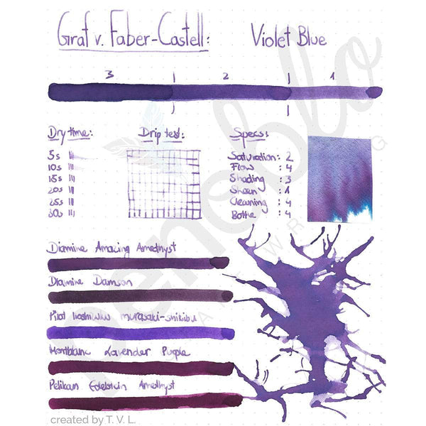 Graf von Faber-Castell, Tintenpatronen, 6x in Faltschachtel, Violet Blue-2