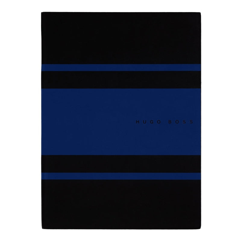 HUGO BOSS, Notizbuch, Gear, Matrix, schwarz, blau gestreift-4