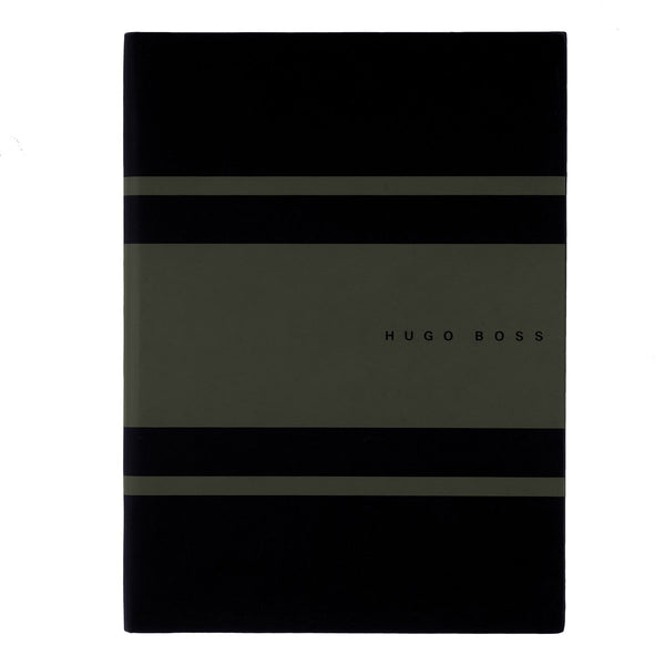 HUGO BOSS, Notizbuch, Gear, Matrix, schwarz, khaki gestreift-4