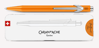 Caran d'Ache, Kugelschreiber, 849, Popline Orange Fluo mit Etui